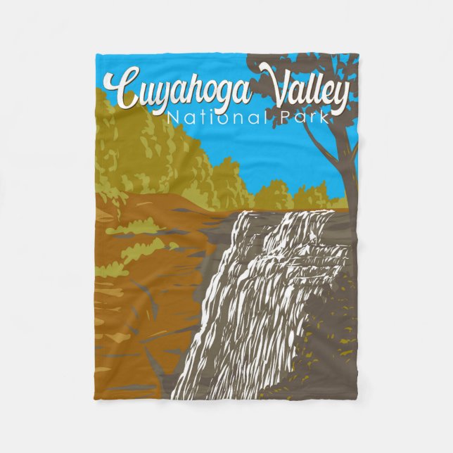 Cuyahoga Valley Nationalpark Illustration Travel Fleecedecke (Vorderseite)