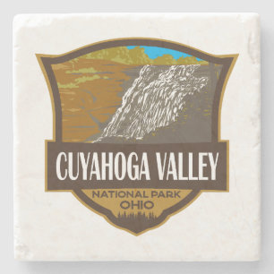 Cuyahoga Valley Nationalpark Illustration Travel Steinuntersetzer