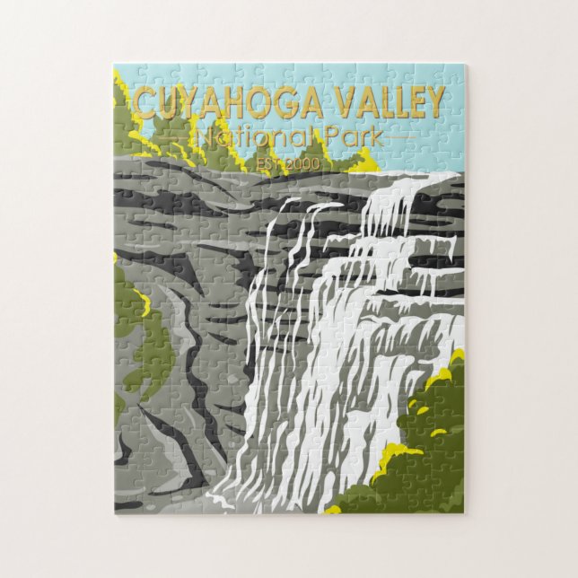 Cuyahoga Valley Nationalpark Ohio Vintag Puzzle (Vertikal)