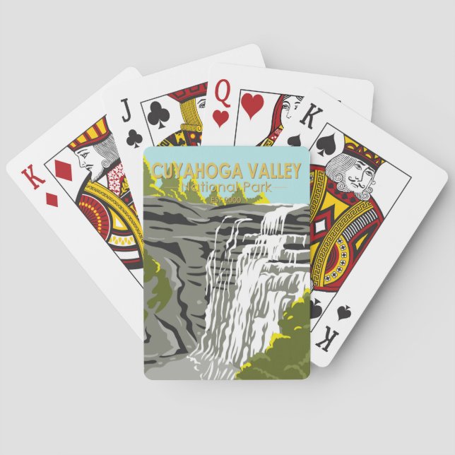 Cuyahoga Valley Nationalpark Ohio Vintag Spielkarten (Rückseite)