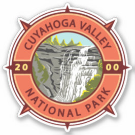 Cuyahoga Valley Nationalpark Retro Kompass Emblem Aufkleber