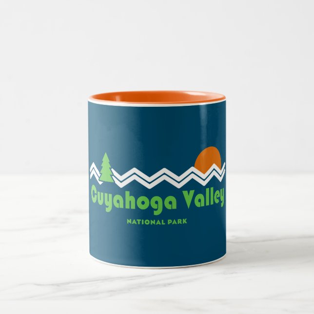 Cuyahoga Valley Nationalpark Retro Zweifarbige Tasse (Mittel)
