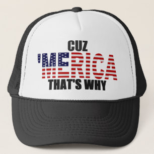 CUZ 'MERICA DESHALB US Flaggen-Fernlastfahrer-Hut Truckerkappe