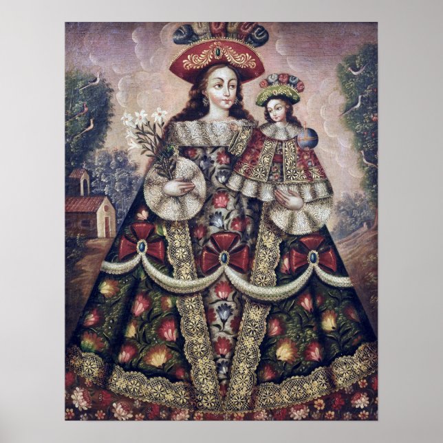 Cuzco-Schule, Peru Die Jungfrau der Pilger Poster (Vorne)