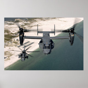 CV-22 Osprey und MH-53 Pave Low Aircraft Poster