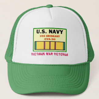 CVA-34 ORISKANY VIETNAMKRIEG-TIERARZT TRUCKERKAPPE