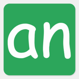 CVC-Wörter "an"-Aufkleber Quadratischer Aufkleber