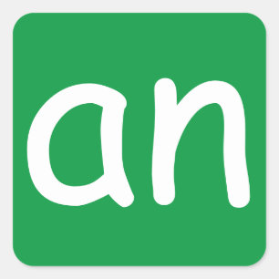 CVC-Wörter "an"-Aufkleber Quadratischer Aufkleber