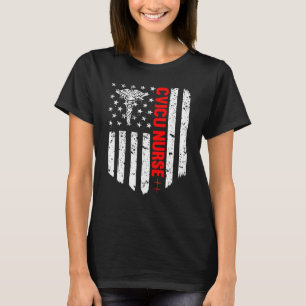Cvicu Nurse American Flag Patriotic Rn Registriert T-Shirt