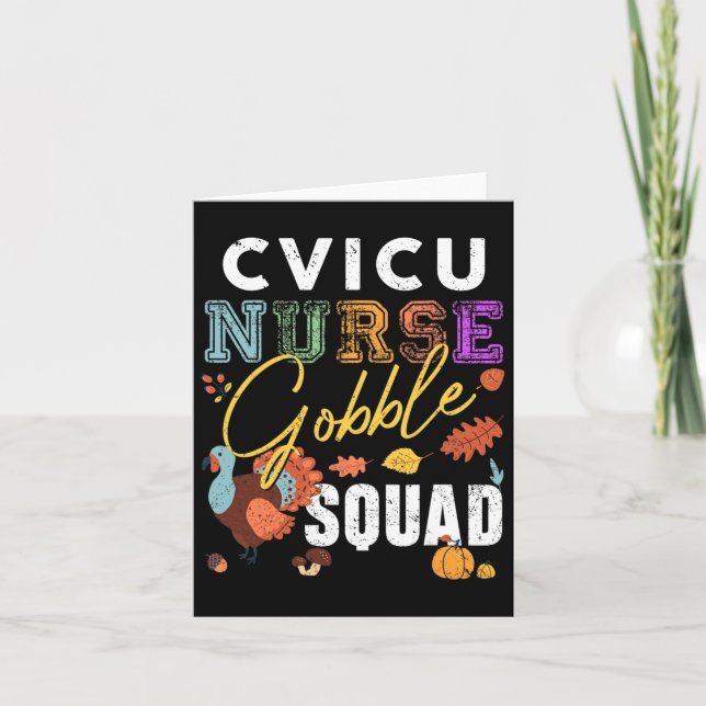 Cvicu Nurse Gobble Squad Erntedank Fall Rn Match Karte (Vorderseite)