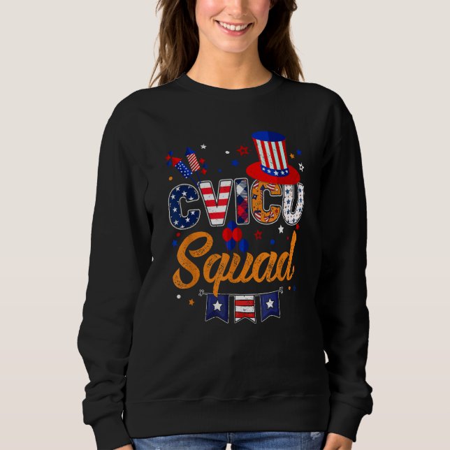 CVICU Squad 4th July CVICU Nurse RN Matching Indep Sweatshirt (Vorderseite)