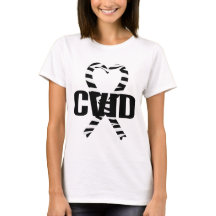 CVID Zebra-Herz-Band-Bewusstseins-T - Shirt