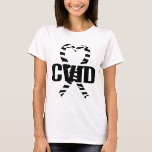 CVID Zebra-Herz-Band-Bewusstseins-T - Shirt