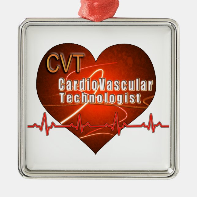 CVT HEART LOGO Kardiovaskulärer Technologe Silbernes Ornament (Vorne)