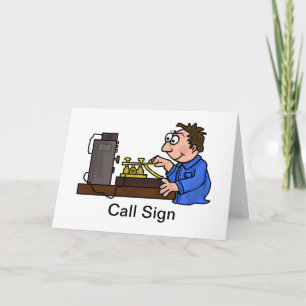 CW Operator Male Brown Hair Greeting Card Karte