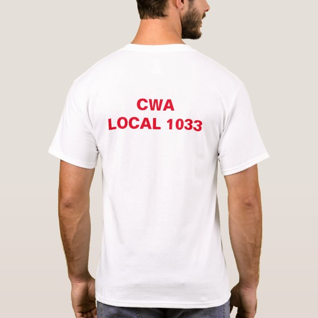 CWA Einheimisches 1033, New-Jersey Gewerkschaft T-Shirt (Rückseite)