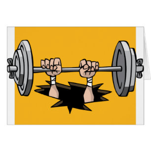 CWLFTF CARTOON WEIGHTLIFTER FALLEN DURCH DEN BODEN