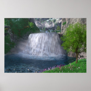 Cwm Wasserfall Print Poster