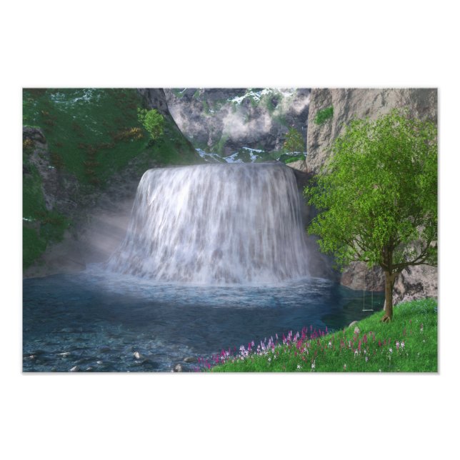 Cwm Waterfall Foto Print (Vorne)