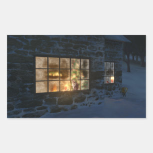 Cwm Weihnachtsgeschenke Labels Rechteckiger Aufkleber