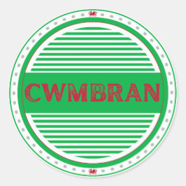 Cwmbran City Pride Emblem – Walisische Identität Runder Aufkleber