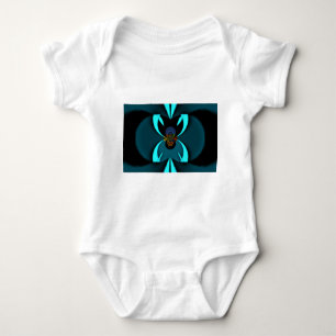 Cyan Abstrakt Art Print Baby Strampler
