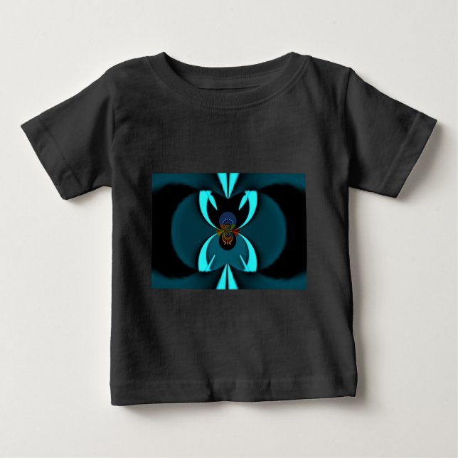 Cyan Abstrakt Art Print Baby T-shirt (Vorderseite)