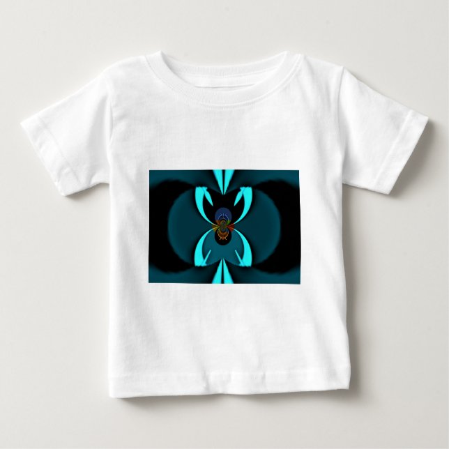 Cyan Abstrakt Art Print Baby T-shirt (Vorderseite)