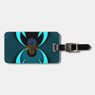 Cyan Abstrakt Art Print Gepäckanhänger