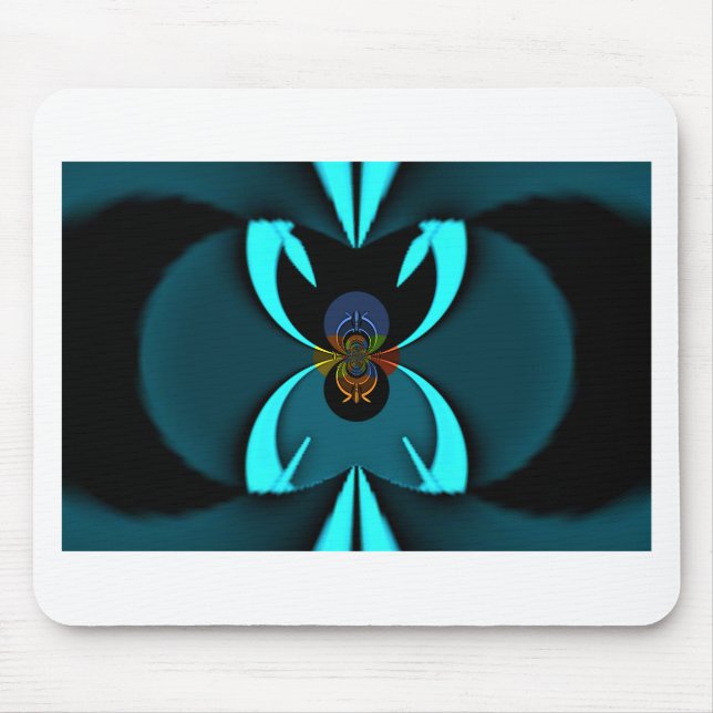 Cyan Abstrakt Art Print Mousepad (Vorne)