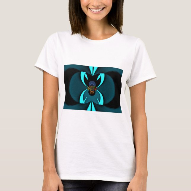 Cyan Abstrakt Art Print T-Shirt (Vorderseite)