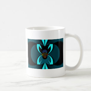 Cyan Abstrakt Art Print Tasse