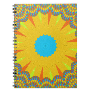 Cyan and Gold Mandala Art Print Notizblock