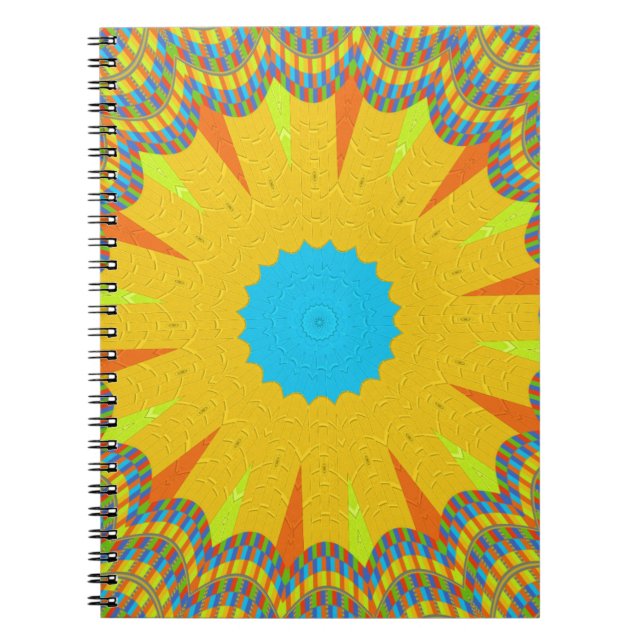 Cyan and Gold Mandala Art Print Notizblock (Vorderseite)