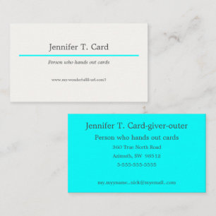 Cyan/Aqua Blue 00FFFF Single Solid Color Visitenkarte