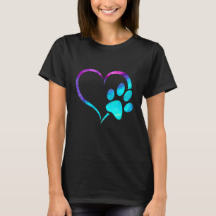 Cyan aquamarin blauer lila Dog Pfow Prinzherd Welp T-Shirt