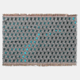 Cyan-Bild unter grauen Tellern, rechteckige Formen Decke