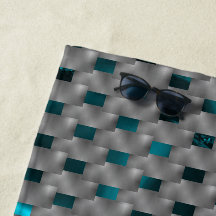 Cyan-Bild unter grauen Tellern, rechteckige Formen