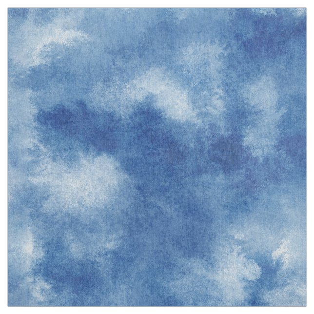 Cyan-Blue Aquarell-Waschpoplin-Polyester- Stoff (Muster)