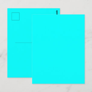 Cyan Blue Green Turquoise Solid Color Postkarte