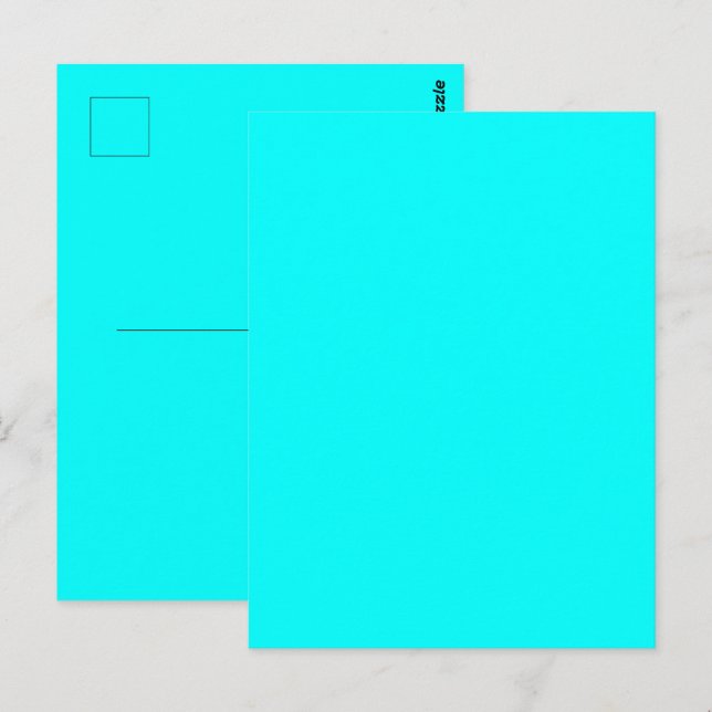 Cyan Blue Green Turquoise Solid Color Postkarte (Vorne/Hinten)
