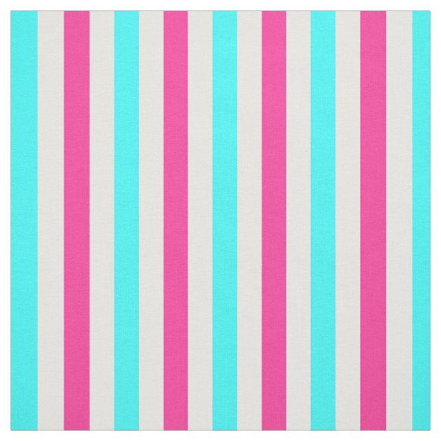Cyan Blue Pink White Stripes Stoff (Muster)