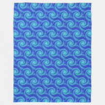 Cyan Blue Spiral Fraktal Pattern