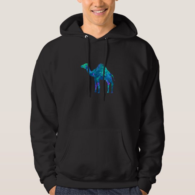 Cyan Blue Violet aquamarin Camel für Tiere Hoodie (Vorderseite)