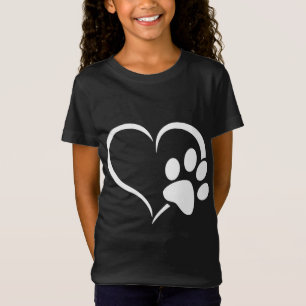Cyan Blue Violet aquamarin Hunde Pfote Herzdrucken T-Shirt
