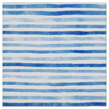 Cyan-Blue Wasserfarbstreifen Muster poplin