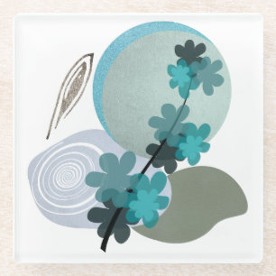 Cyan Boho Glasuntersetzer