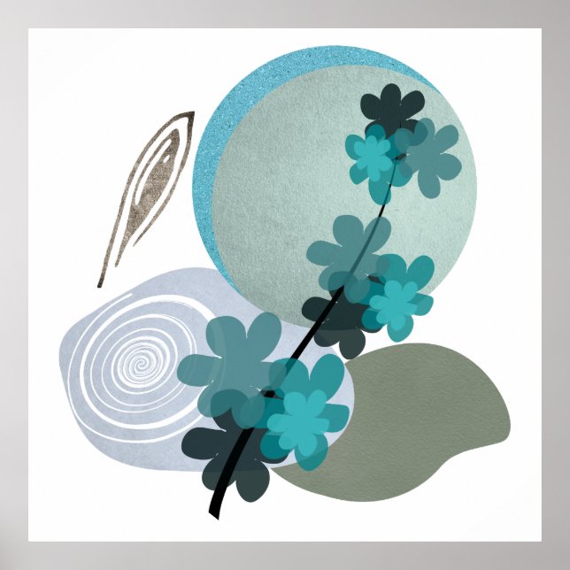 Cyan Boho Poster (Vorne)