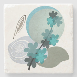 Cyan Boho Steinuntersetzer