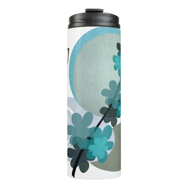 Cyan Boho Thermosbecher (Vorderseite)